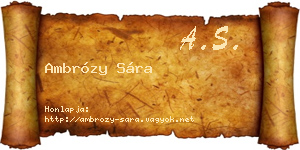 Ambrózy Sára névjegykártya