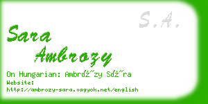 sara ambrozy business card